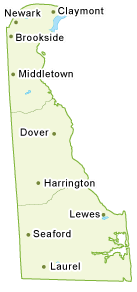 Map of Delaware