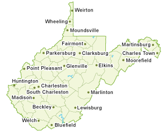 Map of West Virginia